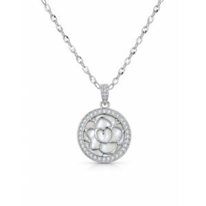 Camille Mother of Pearl Rose Pendant