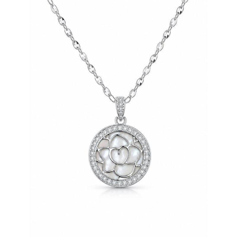 Camille Mother of Pearl Rose Pendant