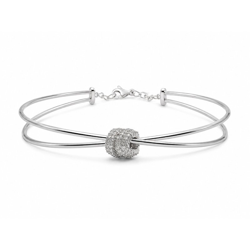 Sela CZ Knot Open Cuff
