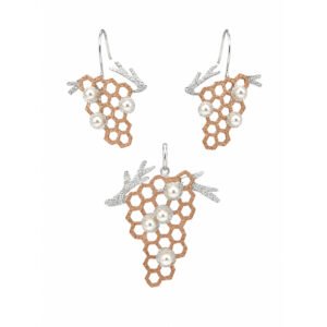 Comb Pearl Honeycomb Jewellery Set