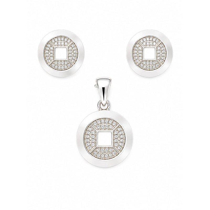 Elin CZ Frame Jewellery Set