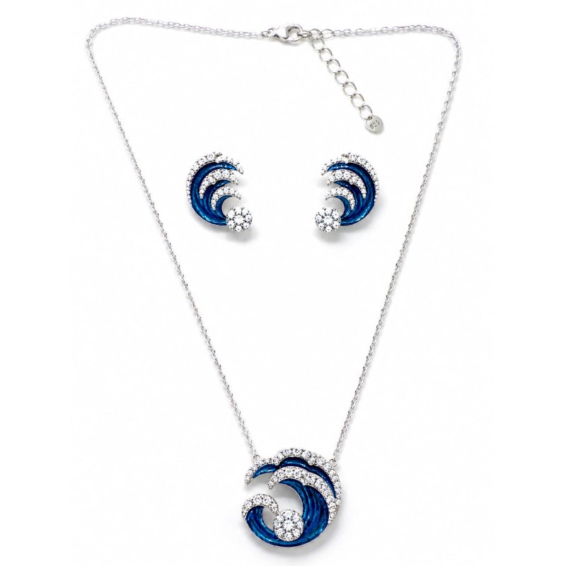 Tidal Blue Wave Jewellery Set