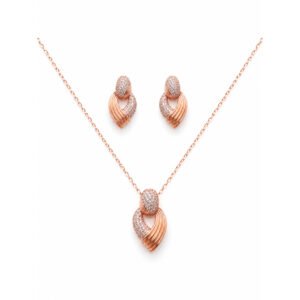 Coral CZ Twist Jewellery Set