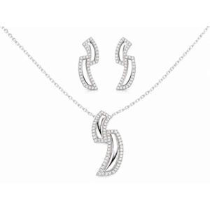 Raya CZ Sculptural Curve Jewellery Set