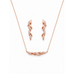 Willow CZ Twisted Leaf Jewellery Set