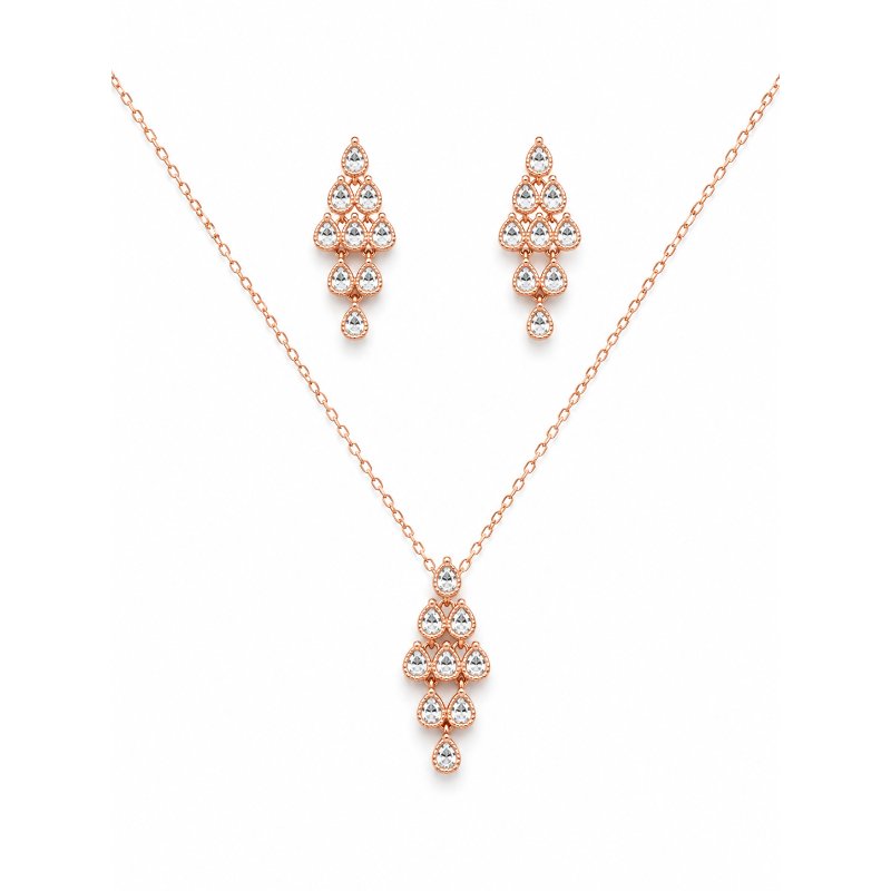 Lush CZ Cluster Jewellery Set